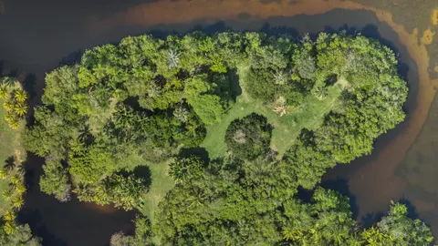 Aerial drone view of Lizard Island